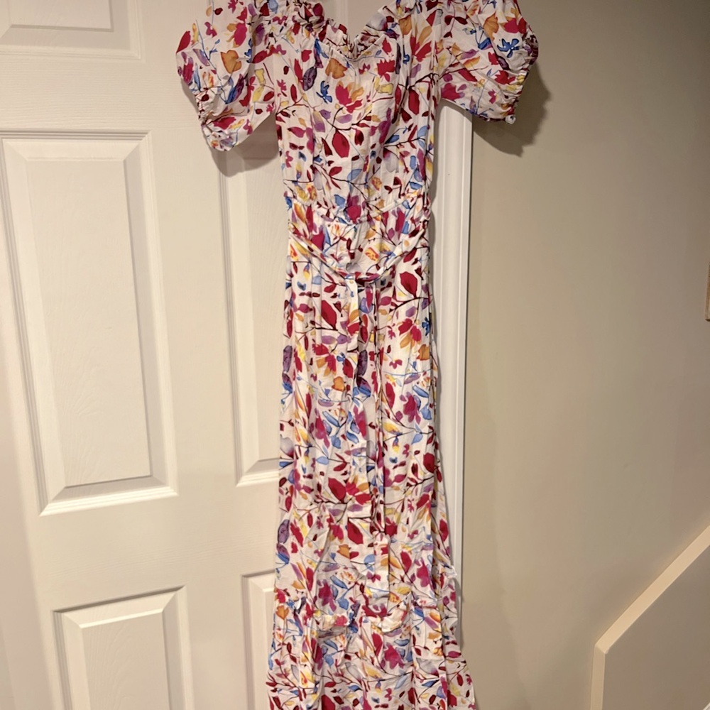 NWOT Magnolia Boutique Square Neck Floral Maxi Dress, one size fits most